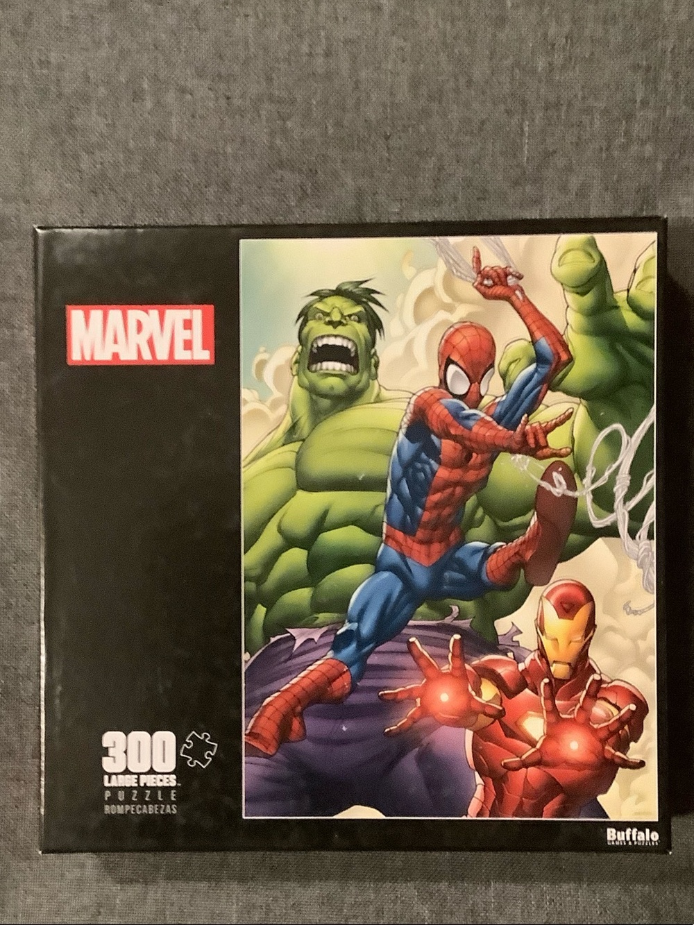 Marvel Superhero 300 Piece Puzzle Featuring Spider-Man, Hulk & Iron Man
